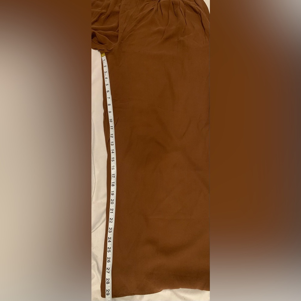 New Eileen Fisher 100% Silk Georgette Crepe Brown/Nutmeg Wide Leg Pant size 10 - Picture 13 of 13